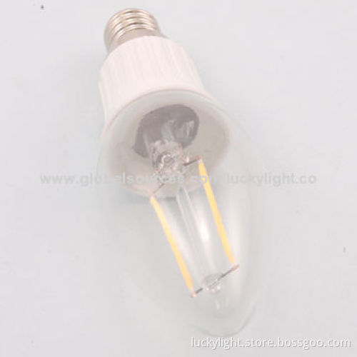 6W LED Bulb, E27/E26/B22, CE Mark, 220V AC, Aluminum Housing, LED Filament Candle Bulb